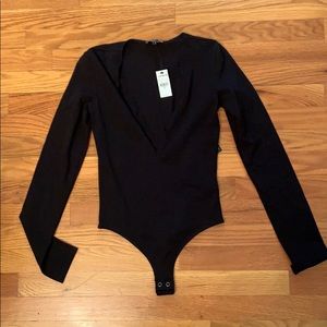 Long Sleeve Deep Black Bodysuit
